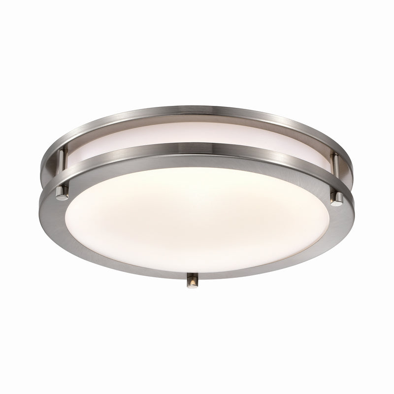 15.75 In. Brushed Nickel Dimmable 25-Watt Selectable LED Flush Mount 3000K/4000K/5000K With Acrylic Shade