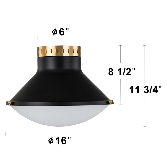 Elegant Retro Dimmable LED Flush mount with Luxe Gold Accents