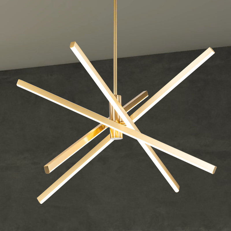 30-Watt 4-Light Black/Gold Sputnik LED Chandelier