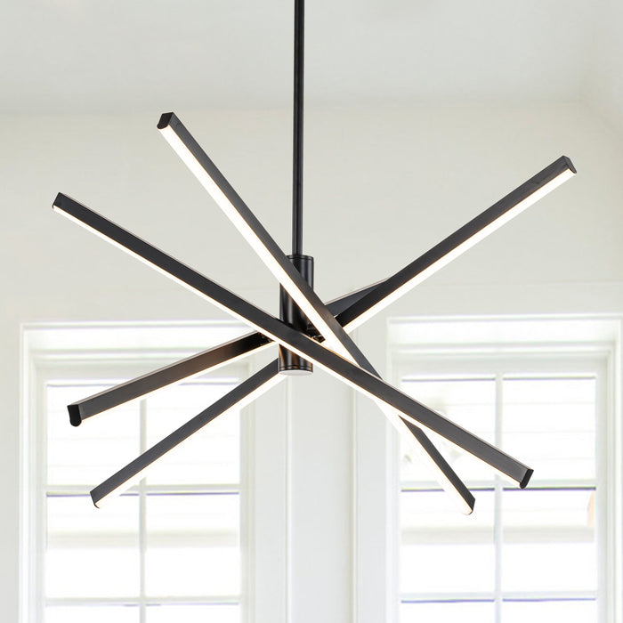 30-Watt 4-Light Black/Gold Sputnik LED Chandelier
