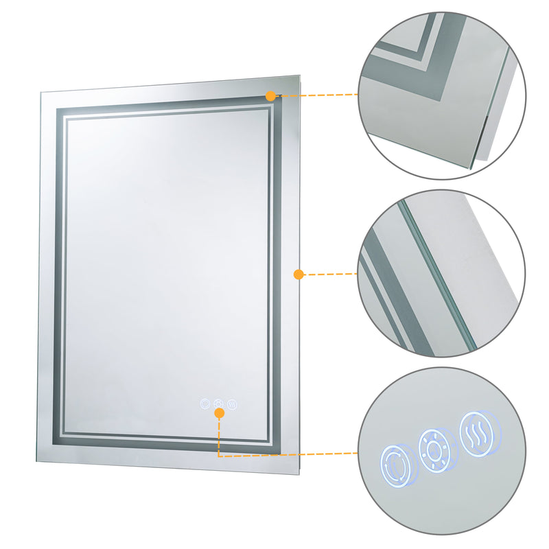 Frameless Multi-function LED Bathroom Vanity Mirror