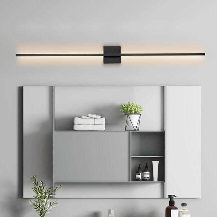 Vertical Matte Black LED Wall Light - Modern Design with Warm Ambiance