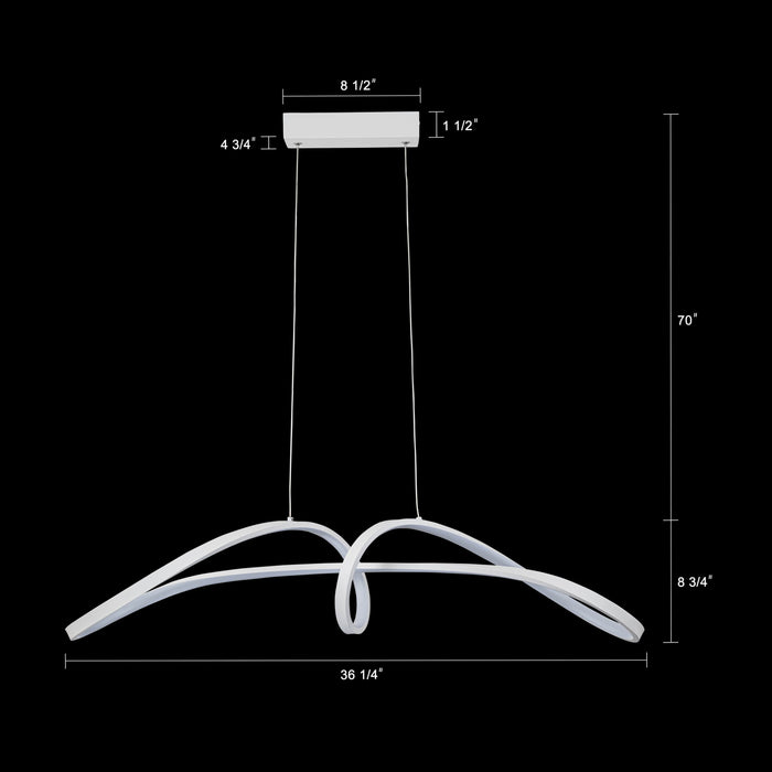Flowing Curved Sleek Modern LED Chandeliers