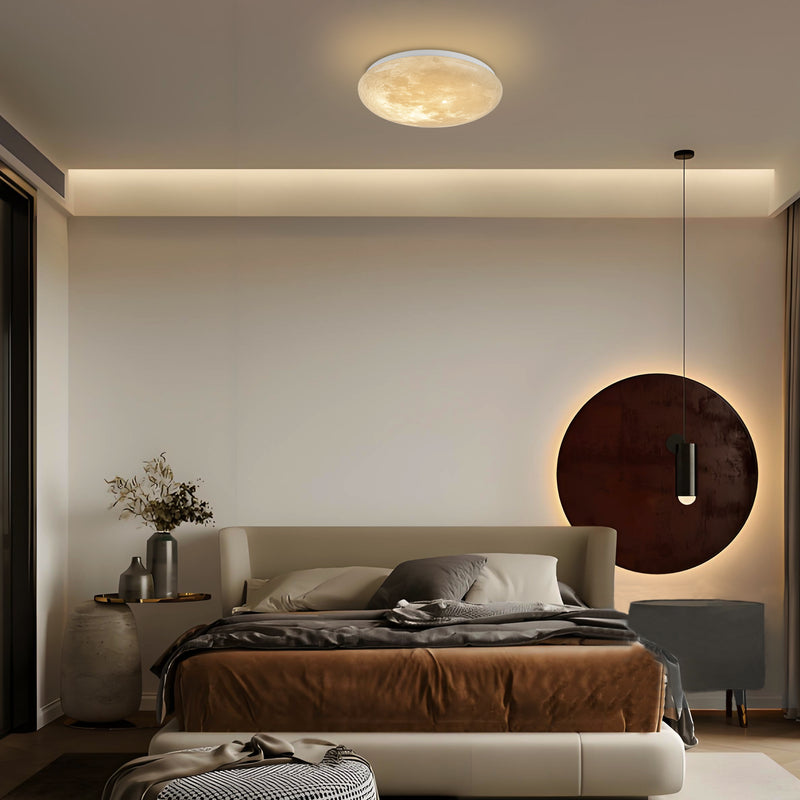 15" Dimmable Moon LED Flush Mount Ceiling Light