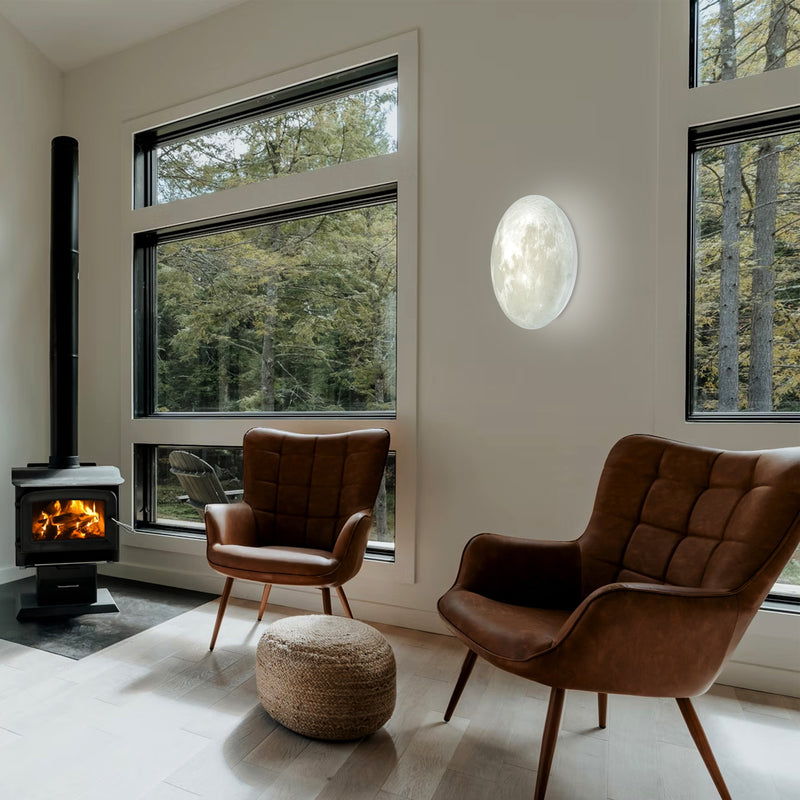 15" Dimmable Moon LED Flush Mount Ceiling Light