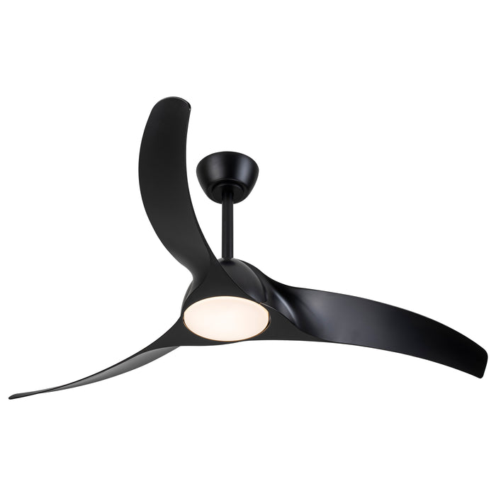 52in. 3-Blades Black Dimmable Changeable 3000K/4000K/5000K LED Ceiling Fan with Remote Control