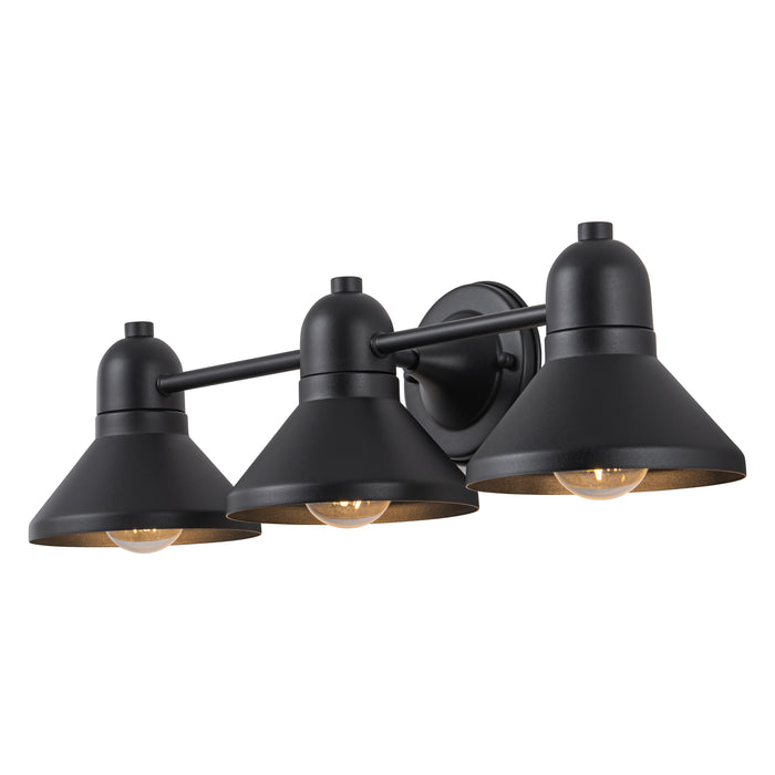 23.5 in. 3-Light Powder-coated Black Vanity Light Fixture