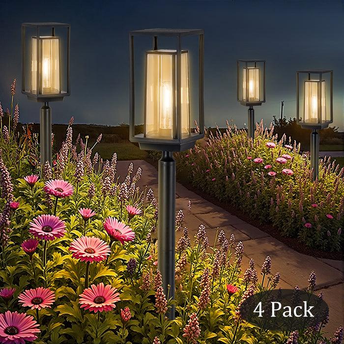Black Solar LED Outdoor Path Lights (4-Pack)