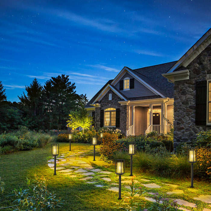 Black Solar LED Outdoor Path Lights (4-Pack)