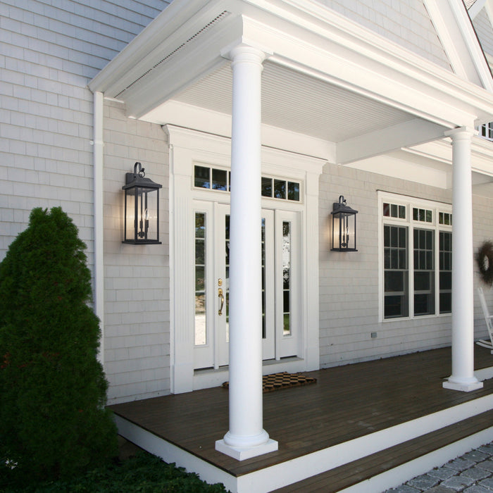 2 Pack 22” Large Matte Black Outdoor Wall Lights With Clear Tempered Glass
