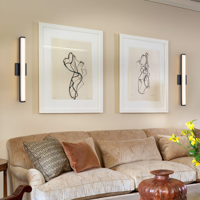 24” Matte Black LED Vanity Bar Light Indoor Wall Sconce with Acrylic Shade