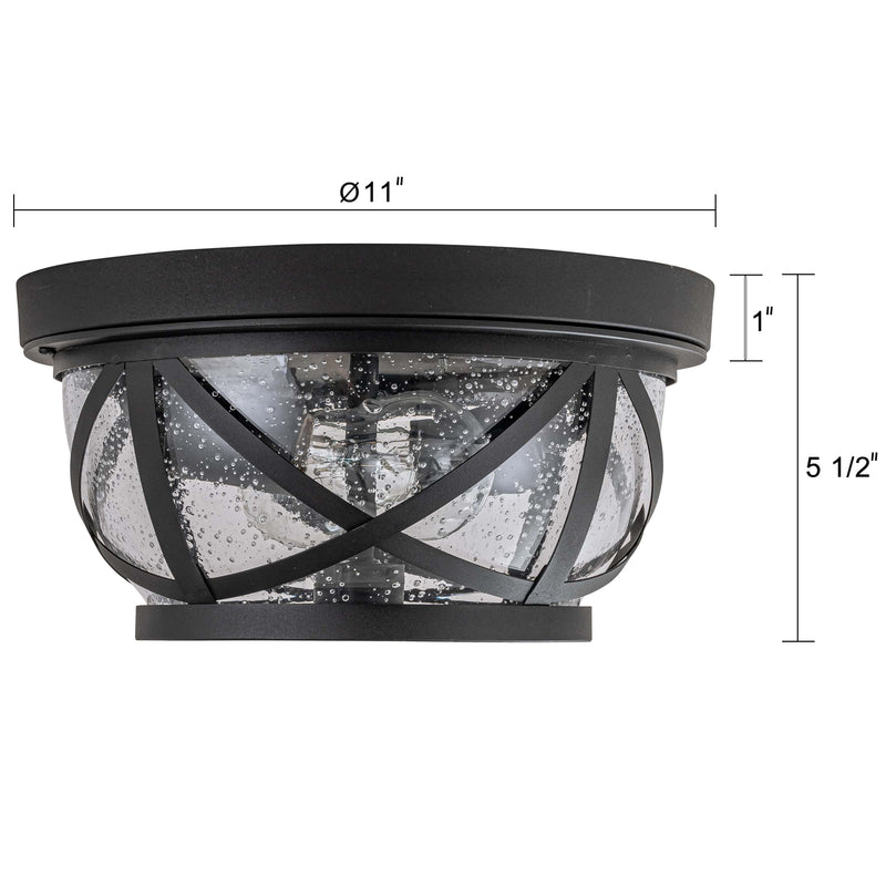 Motion Sensing Raindrop Glass Outdoor Flush Mount Ceiling Light