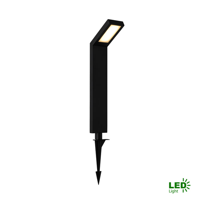 Low-voltage Black Aluminum LED Landscape Path Lights with Frosted Glass Shad
