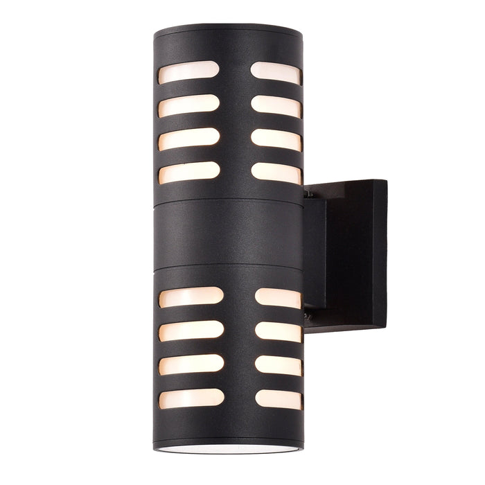 Cattleya Lighting outdoor wall light 11.75 in. 2-Light Black Die-Cast Aluminum Cylinder Outdoor Wall Sconce 792966277755