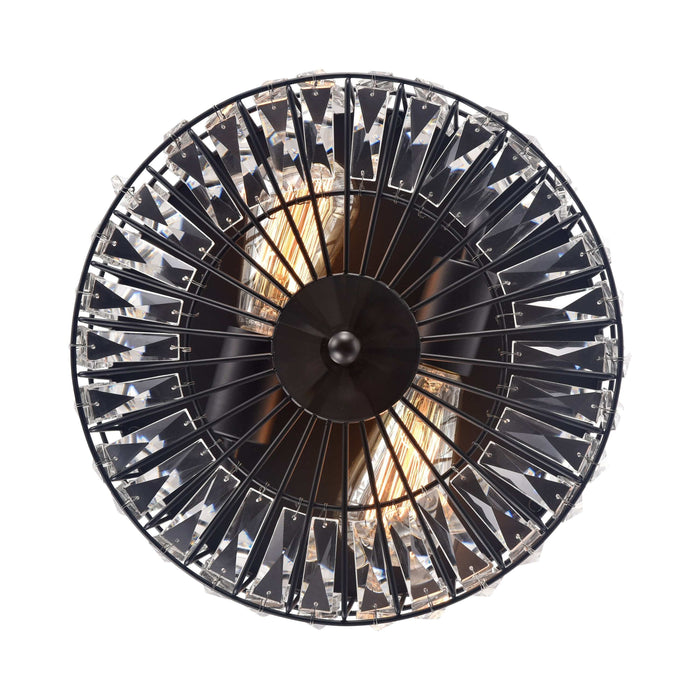 Cattleya Lighting Flush Mount Lighting 11.75 in. 2-Light Black Ceiling Flush Mount Light With Crystal Glass 708111932394
