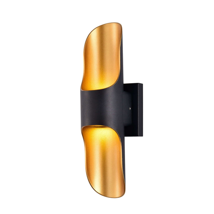Cattleya Lighting Outdoor LED Wall Light 2-Light Black and Gold LED Outdoor Wall Sconce 708111932431