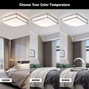 cattleyalighting 12 in. Brushed Nickel Dimmable 15-Watt Selectable LED Flush Mount Ceiling Light 3000K 4000K 5000K