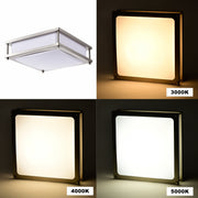 cattleyalighting 12 in. Brushed Nickel Dimmable 15-Watt Selectable LED Flush Mount Ceiling Light 3000K 4000K 5000K