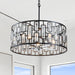 cattleyalighting 5-Light Black Rectangular Crystal Chandelier With Chrome Accents
