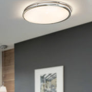 cattleyalighting Flush Mount Lighting 24 in. Brushed Nickel Oval 28W Dimmable LED Flush Mount With Opal Acrylic Shades