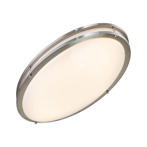 cattleyalighting Flush Mount Lighting 24 in. Brushed Nickel Oval 28W Dimmable LED Flush Mount With Opal Acrylic Shades