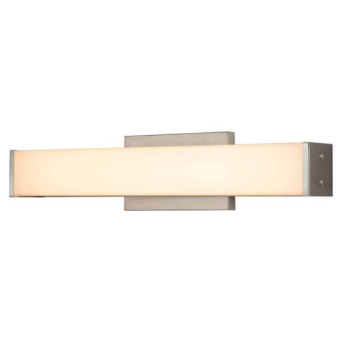 Satin Nickel LED Bath Bar with Acrylic Shade