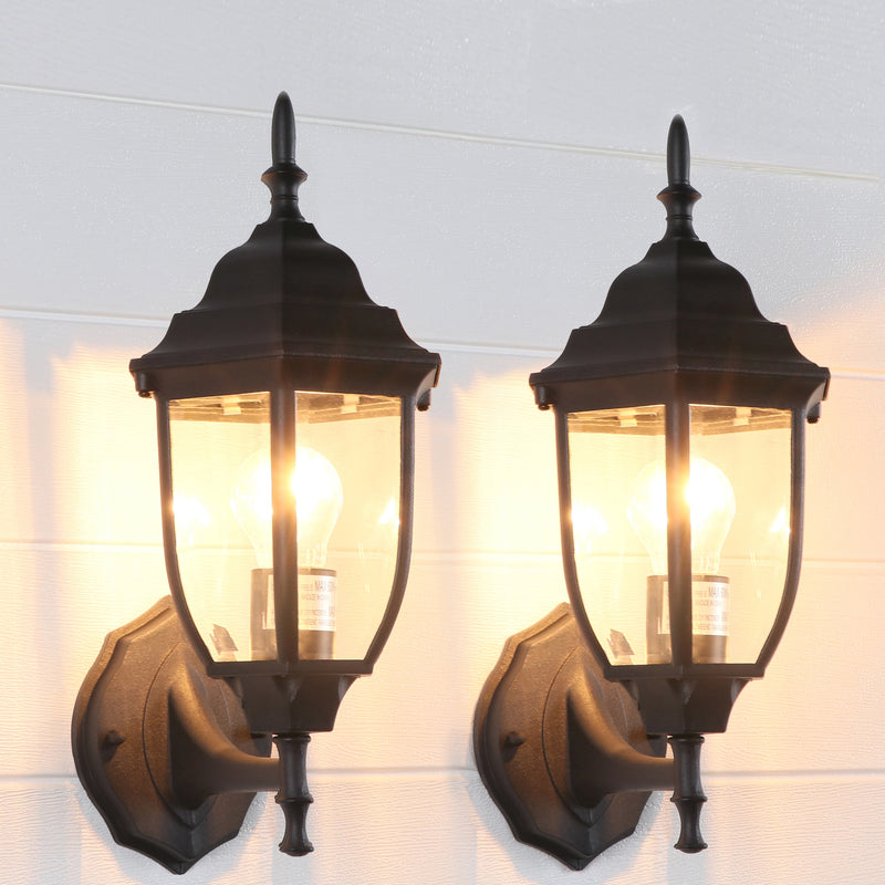 C Cattleya 2 -Pack 1 -Light 15-in H Matte Black Hardwired Outdoor Wall Light