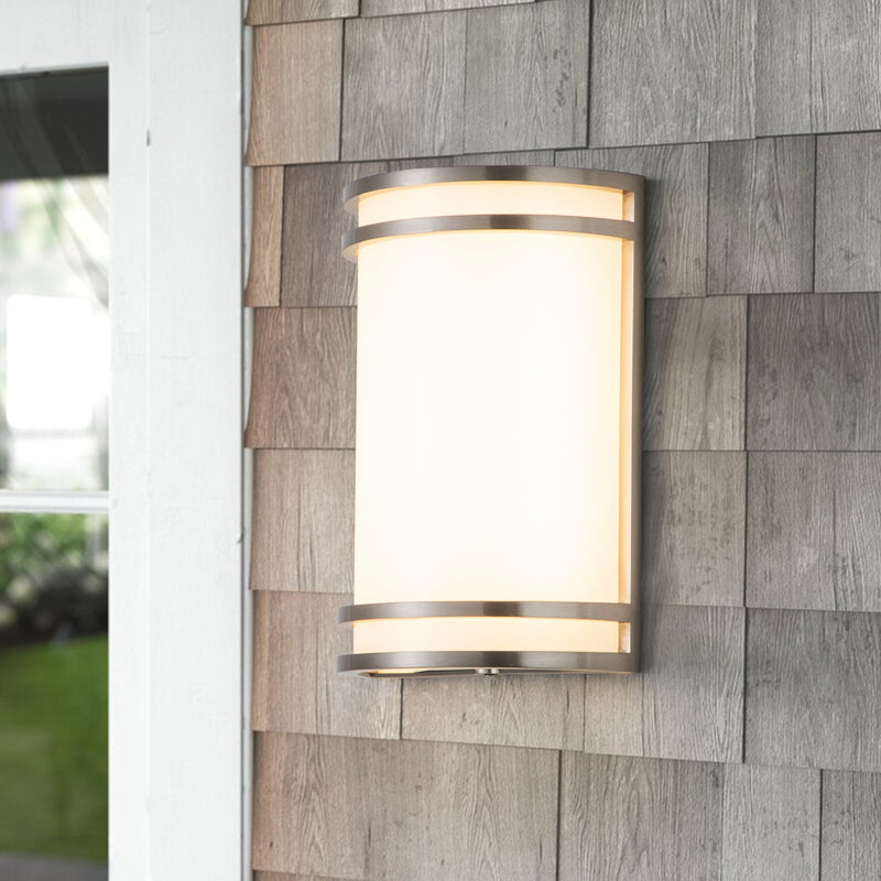 Brushed Nickel Dimmable 15W LED Wall Light with Acrylic Shade
