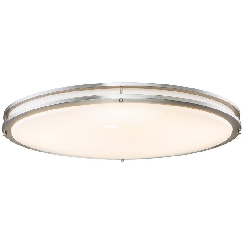 C Cattleya 32.5-in Brushed Nickel Indoor Integrated LED 3000K Flush Mount Light with Acrylic Shade