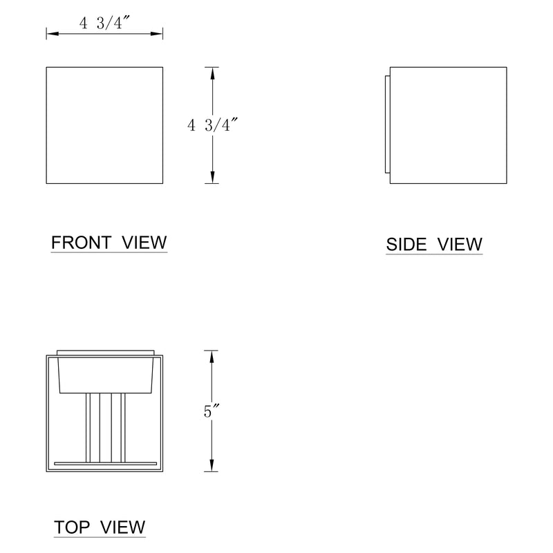 2-Light Black Aluminum Cube LED Wall Light with Adjustable Light（2-pack）