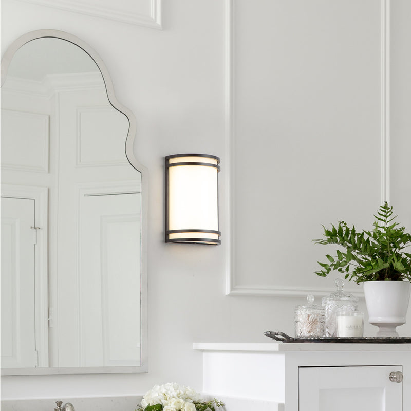 C Cattleya Oil-rubbed Bronze Dimmable 15W LED Wall Light with Acrylic Shade
