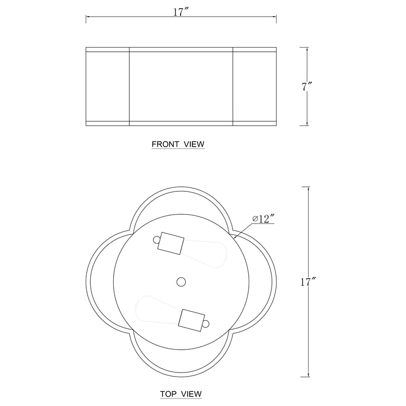 2-Light White Fabric Linen Flush Mount with Acrylic diffuser