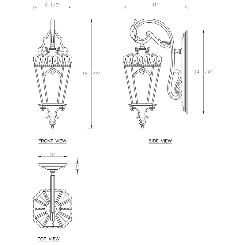 1-Light Matte Black Finish Die-cast Aluminum Outdoor Wall Lantern Sconce with Clear Tempered Glass