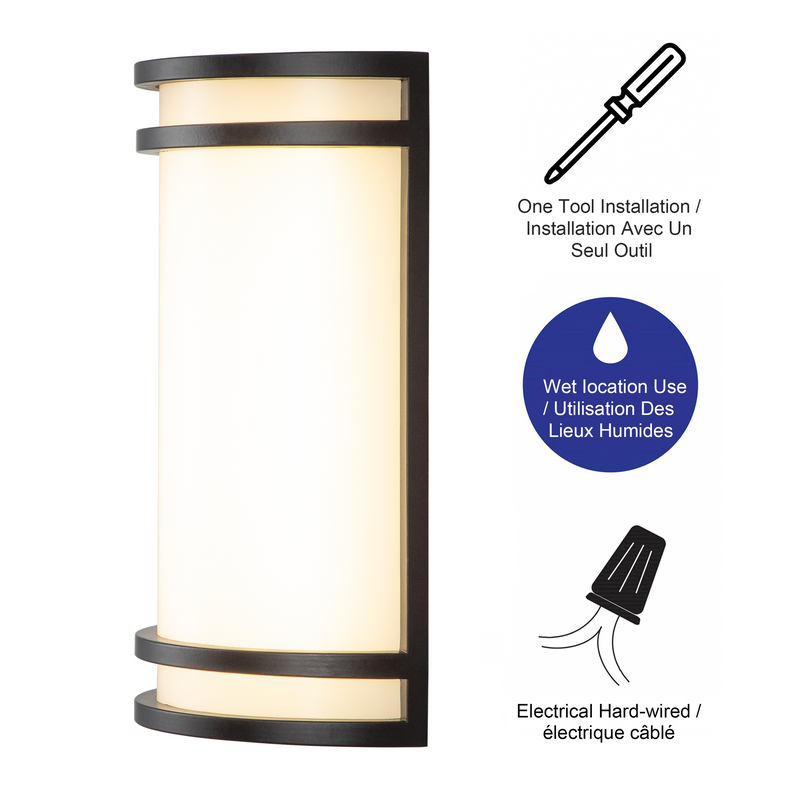 C Cattleya Oil-rubbed Bronze Dimmable 15W LED Wall Light with Acrylic Shade