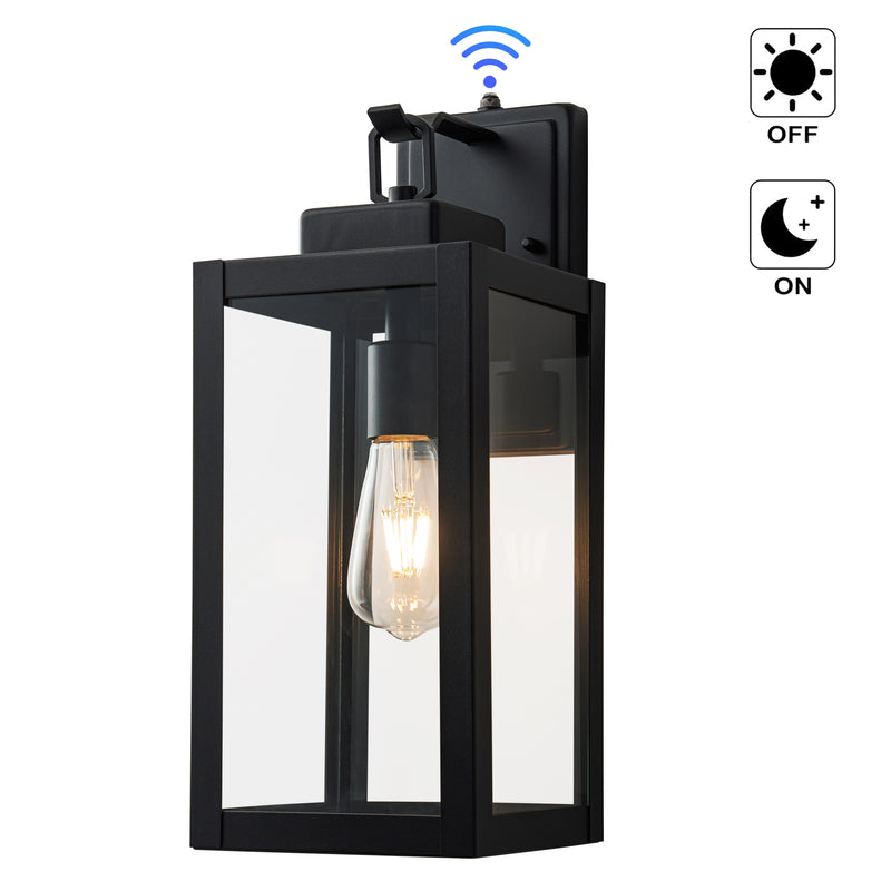 C Cattleya 1 -Light 16.5-in H Matte Black Hardwired Dusk to Dawn Outdoor Wall Light