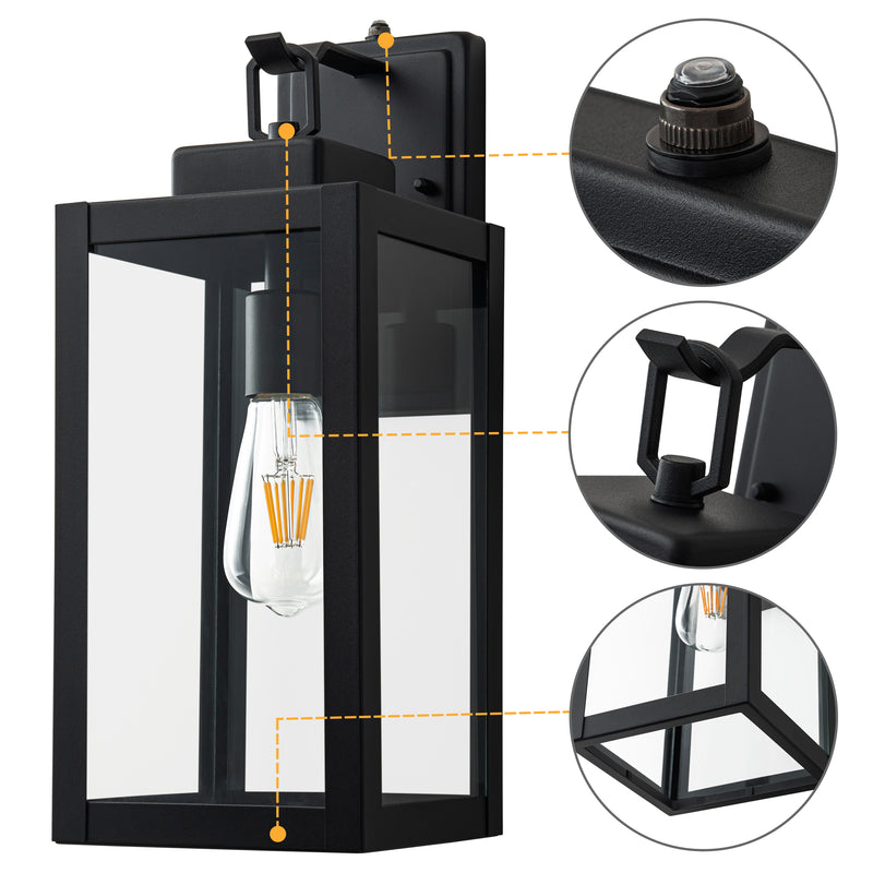 C Cattleya 1 -Light 16.5-in H Matte Black Hardwired Dusk to Dawn Outdoor Wall Light