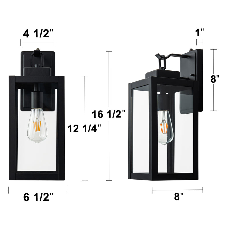 C Cattleya 1 -Light 16.5-in H Matte Black Hardwired Dusk to Dawn Outdoor Wall Light