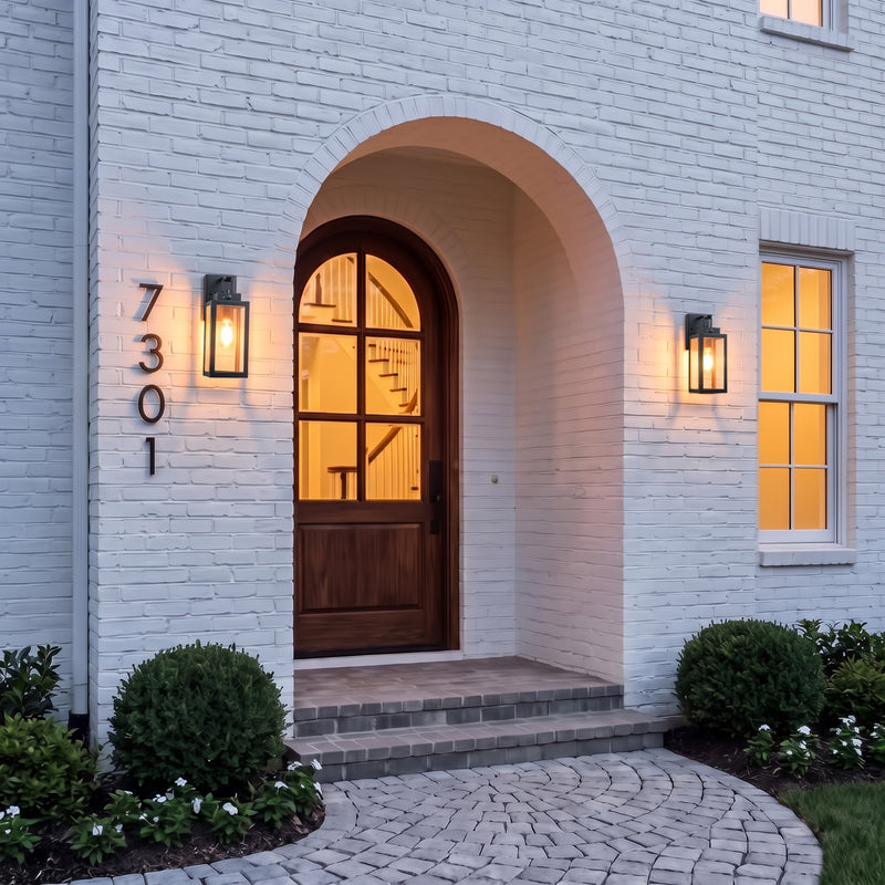 C Cattleya 13.5-Inch Matte Black Motion Sensor & Dusk to Dawn Outdoor Wall Light