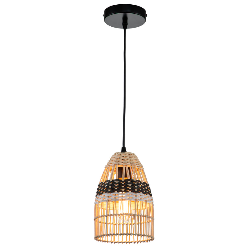 1-Light Natural Rattan Pendant Light