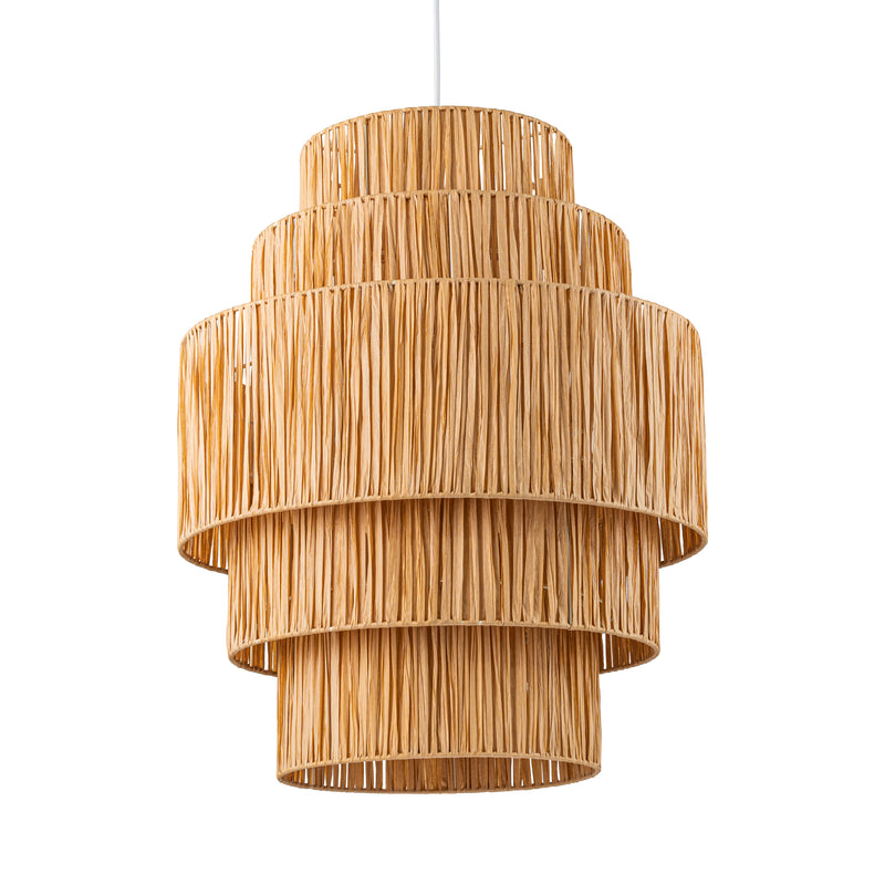 1-Light Handmade 5-tiered Natural Rattan Chandelier