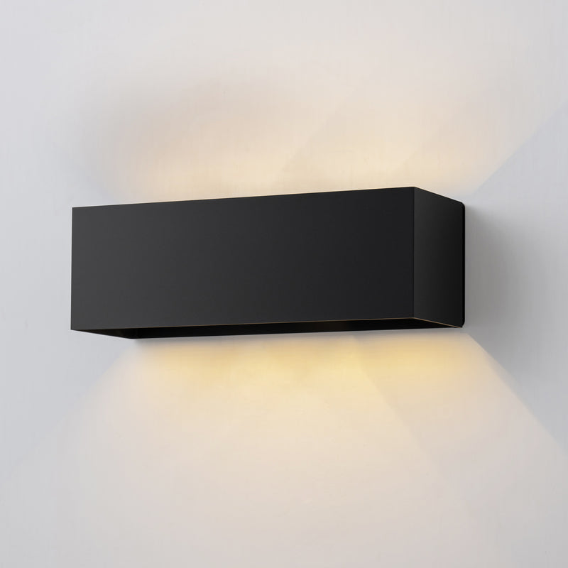 Matte Black Aluminum Rectangular LED Outdoor Wall Sconce with Adjustable Light Beam