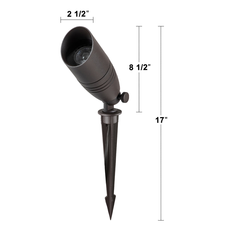 12-Volt Dark Bronze Low Voltage Waterproof Outdoor Landscape Spotlight with MR16 Bulb (8-pack)