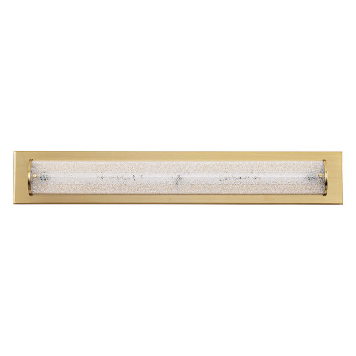 Brushed Gold LED Bathroom Vanity Light Bar with Clear Sandy Glass