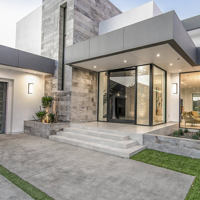 Architectural Grey LED Outdoor Wall Light with Acrylic Shade