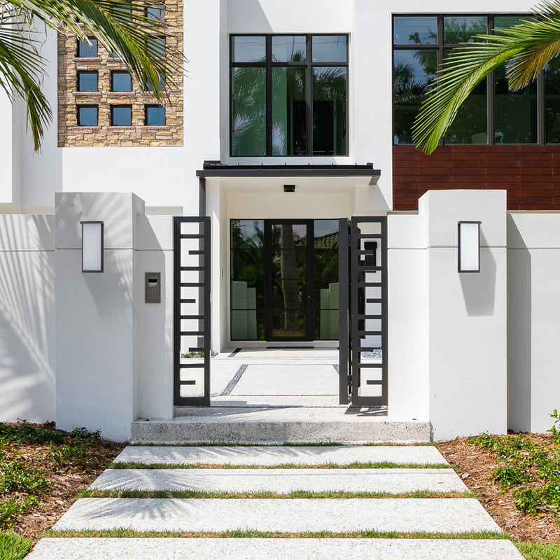 Architectural Grey LED Outdoor Wall Light with Acrylic Shade