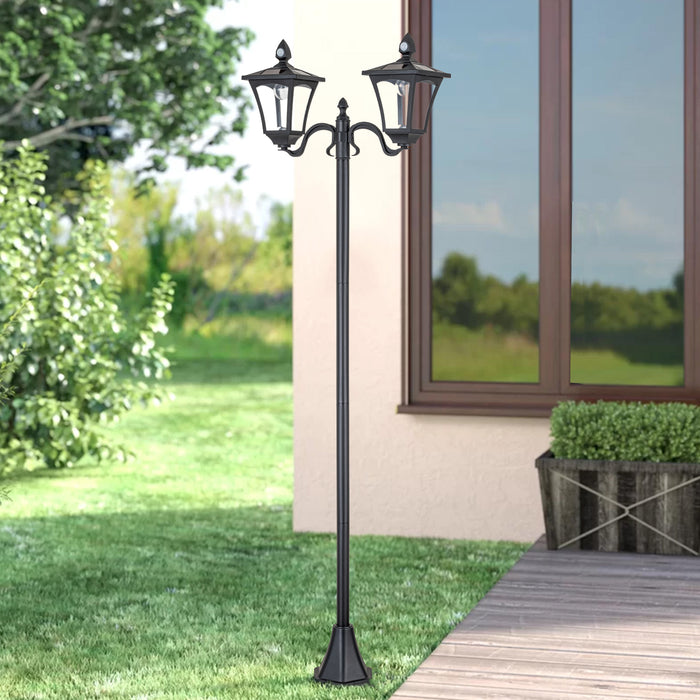 2-Light Motion Sensing LED Outdoor Solar Post Light