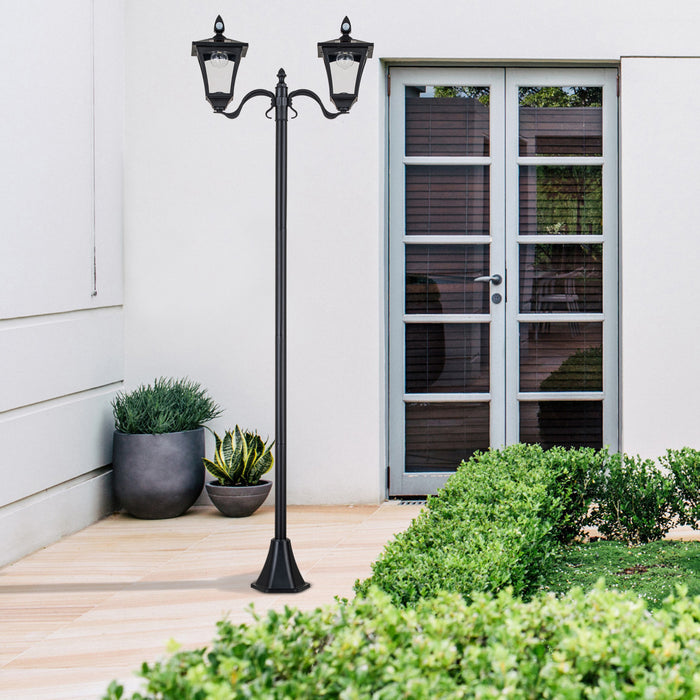 2-Light Motion Sensing LED Outdoor Solar Post Light