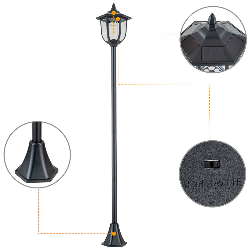 1-Light Dusk to Dawn LED Outdoor Solar Post Light