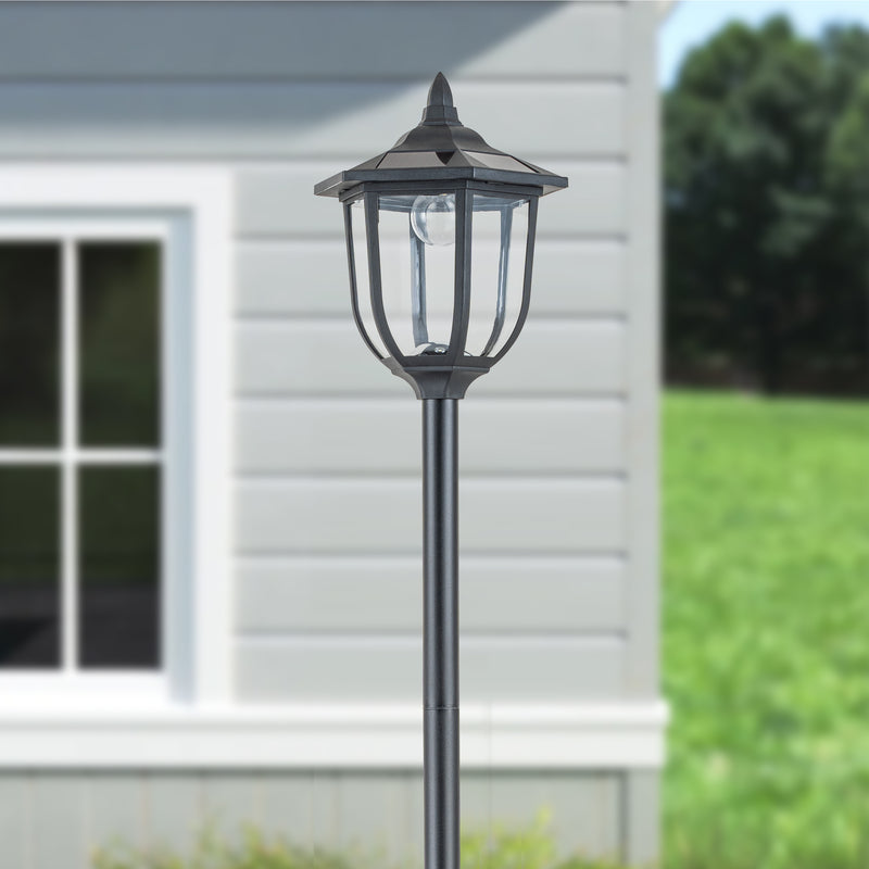 1-Light Dusk to Dawn LED Outdoor Solar Post Light