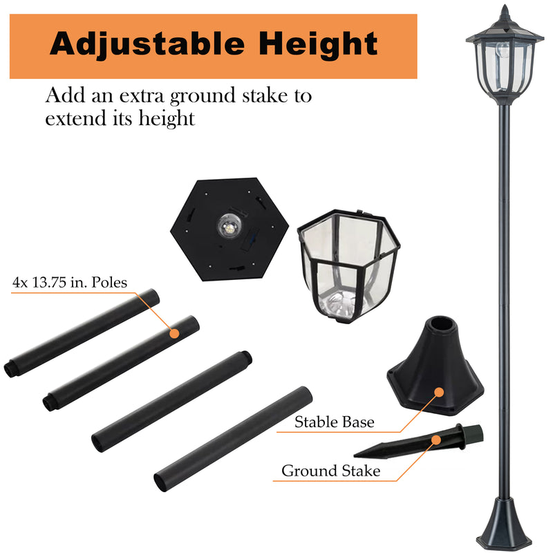 1-Light Dusk to Dawn LED Outdoor Solar Post Light